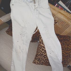 Girls White Denim Jeans